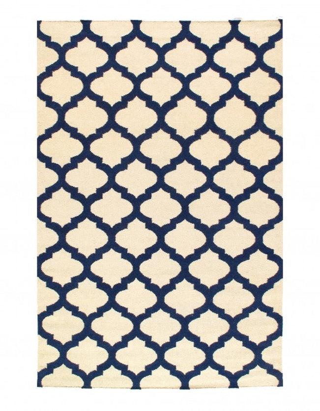 Canvello Handmade Blue Modern Hand Knotted Rug - 5' X 8'-0