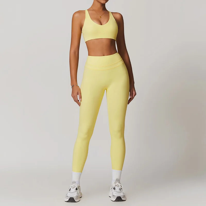 Yoga Sets Sports 2 Piece Women Plus Size Gym Clothes Seamless Fitness - GilloServ