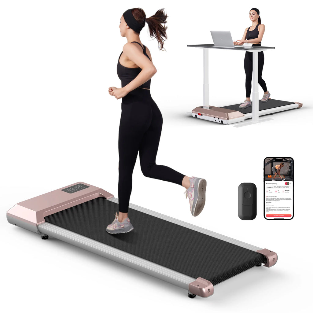 Smart Under Desk Treadmill for Home Office,Treadmill with APP&Remote Control, LCD Screen, Quiet Walking Jogging Exercise Machine - GilloServ