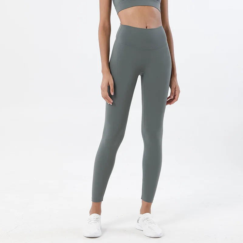 Nylon Leggings Women Yoga Pants Tight High Waist Hidden Pocket - GilloServ