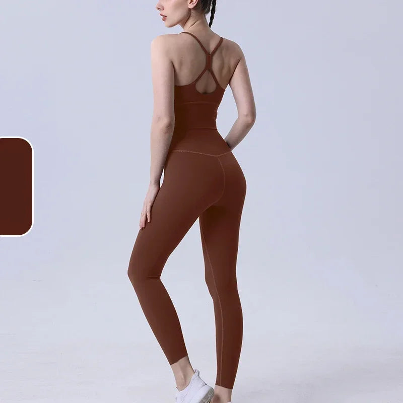 2 Piece Yoga Clothes Tracksuit Athletic Wear Pilates - GilloServ