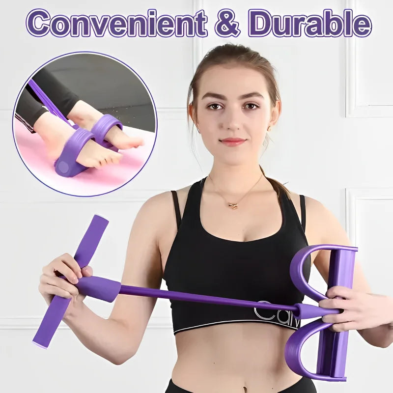 Four-Tube Pedal Tensioner Multi-Functional Household Fitness Equipment/ /Yoga Abdominal Strengthening Elastic Band Tension Rope - GilloServ