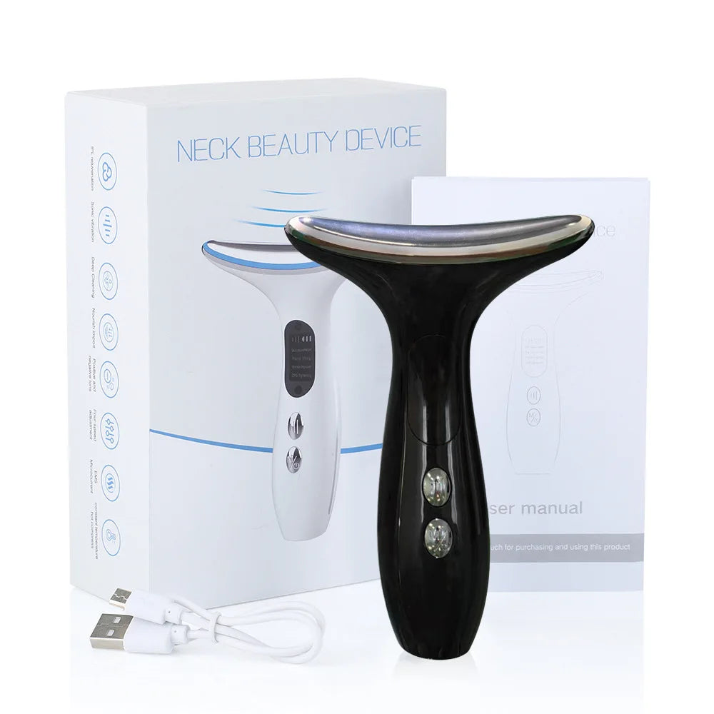 Neck Face Beauty Massager Device/ LED Therapy Skin Tighten Reduce Double Chin Wrinkle/Skin Care - GilloServ