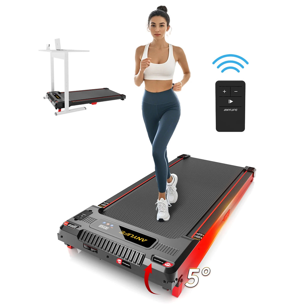 Under Desk Treadmill, Incline Walking Pad Treadmill 330lbs Capacity, 2.5HP Portable Treadmills for Home - GilloServ