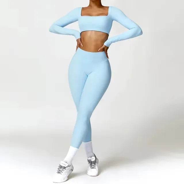 Yoga Set 2PCS Sportswear Workout Clothes Athletic Gym Wear - GilloServ