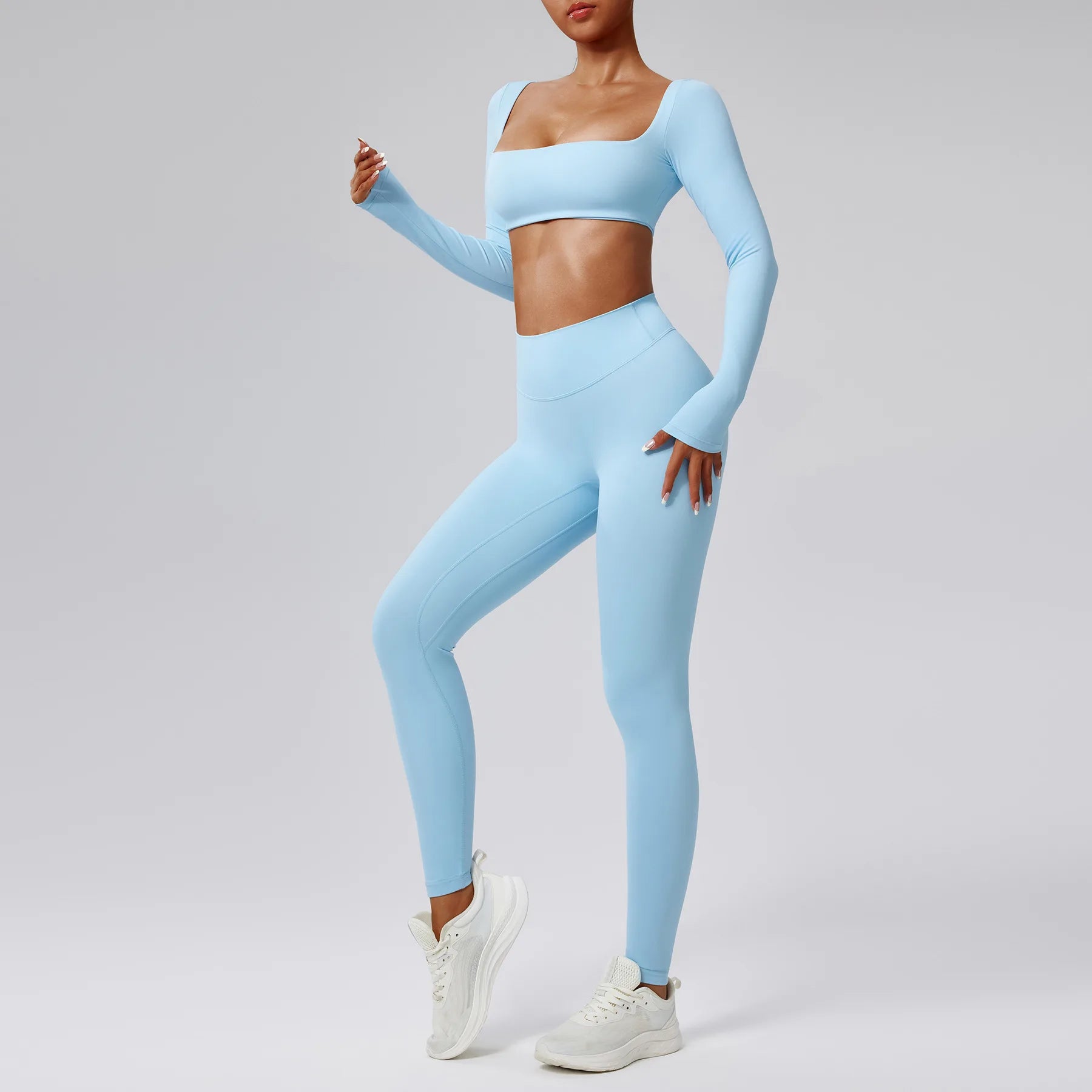 Yoga Suit Tight Yoga Suit Seamless High-Waist Quick-Drying Running Sports - GilloServ