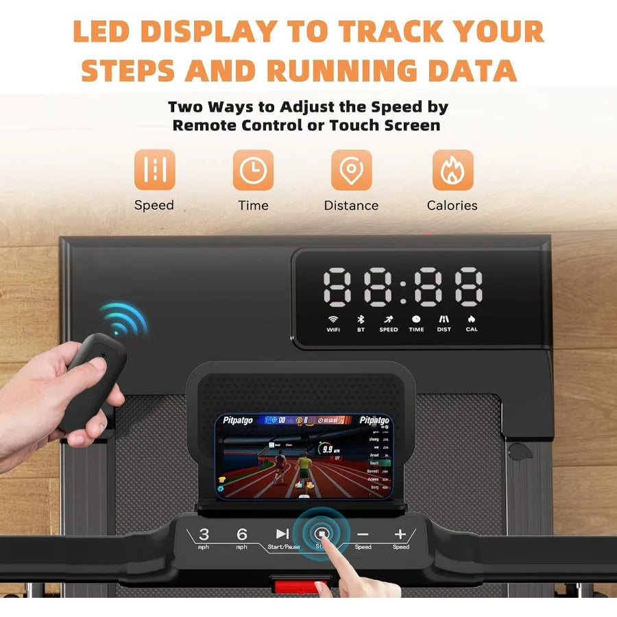 3 in 1 Walking Pad Treadmill 300 Weight Capacity Foldable Treadmill 3.0HP Low Noise Under Desk Treadmills for Home Office with - GilloServ