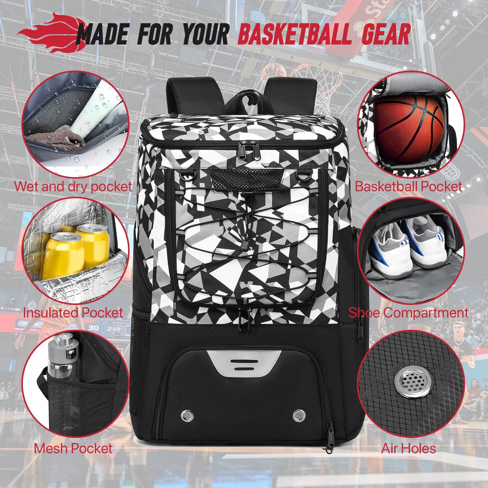 Sports Training Equipment & Shoes Compartment Gym Backpack - GilloServ