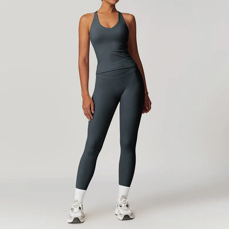 Yoga Sets Sports 2 Piece Women Plus Size Gym Clothes Seamless Fitness - GilloServ