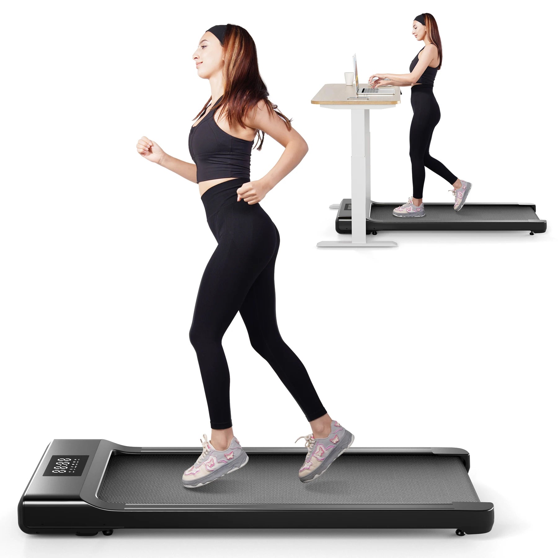 Treadmills for Home 2.5HP Remote Control LCD Display 300LBS Walking Pad Treadmills Portable Walkingpad Fitness Exercise Machine - GilloServ