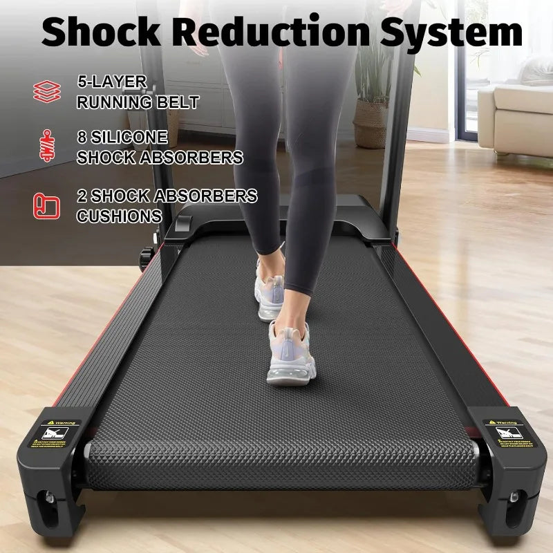 Foldable Treadmill 3.0 HP Quiet Brushless, 7.5 MPH, 300 LBS Capacity for Home Gym Use with Pulse Sensor LED Display Treadmill - GilloServ