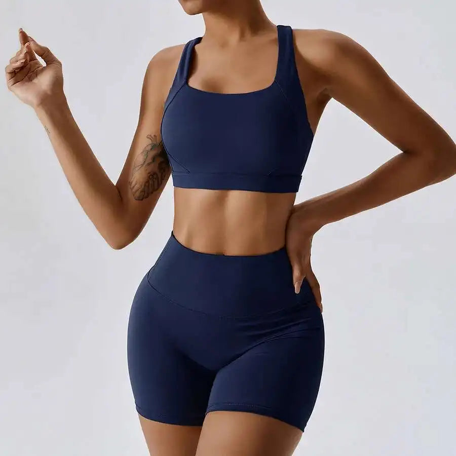 Yoga Set 2 PCS Women Tracksuits Workout Sportswear Gym Fitness - GilloServ