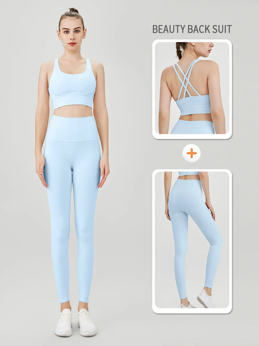 Yoga Clothes Women's Tracksuit Athletic Wear Pilates Fitness Suit - GilloServ