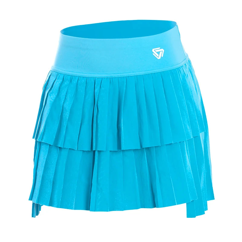 Women High Waist Double Layer Pleated Skirt Sports Golf Tennis Skirts - GilloServ