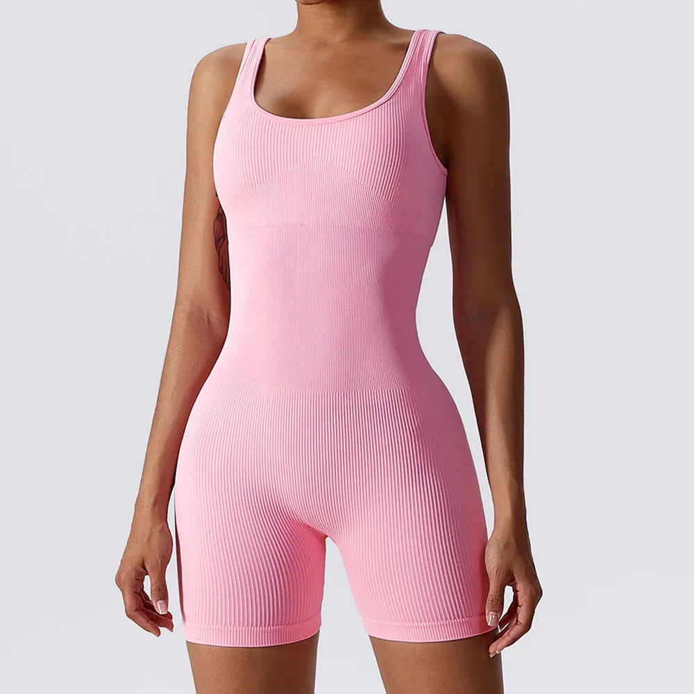 Self Comfort Jumpsuit Suits For Fitness Ribbed Gym Set for Workout - GilloServ