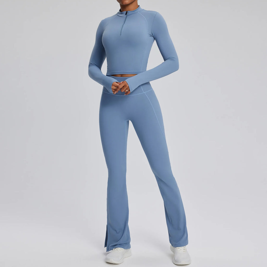 Best 2PCS Yoga Suit Gym Set Women Clothes Running Tracksuit Clothing - GilloServ