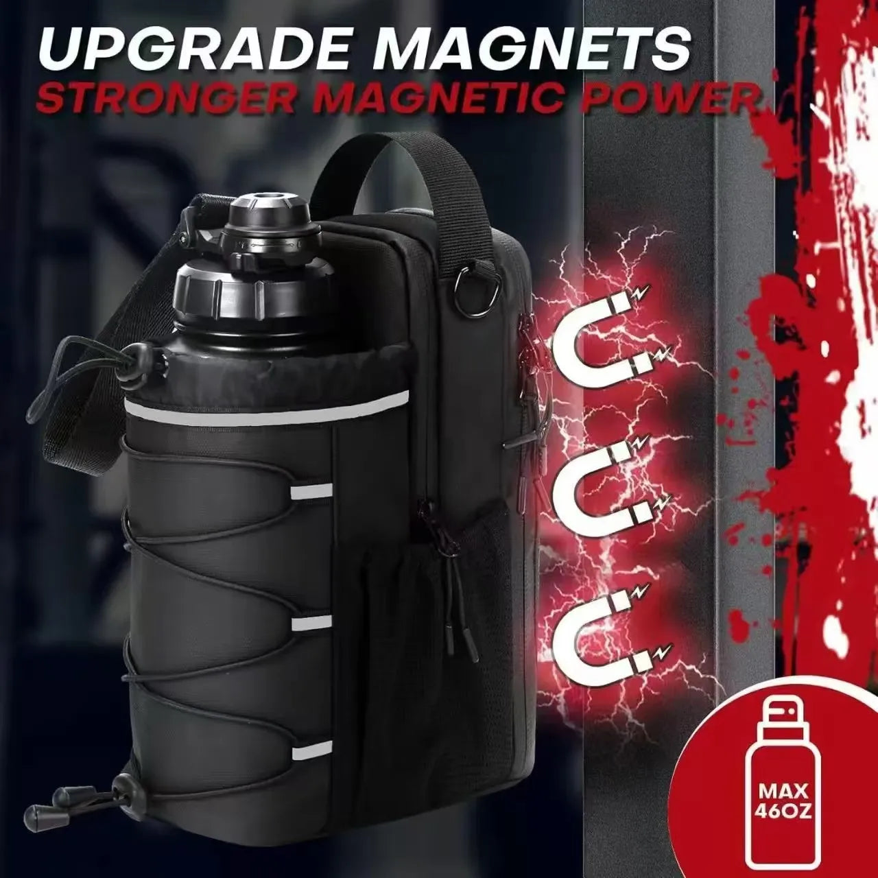 Magnetic Water Bottle//Bag Adjustable//Large Capacity Gym Bottle - GilloServ