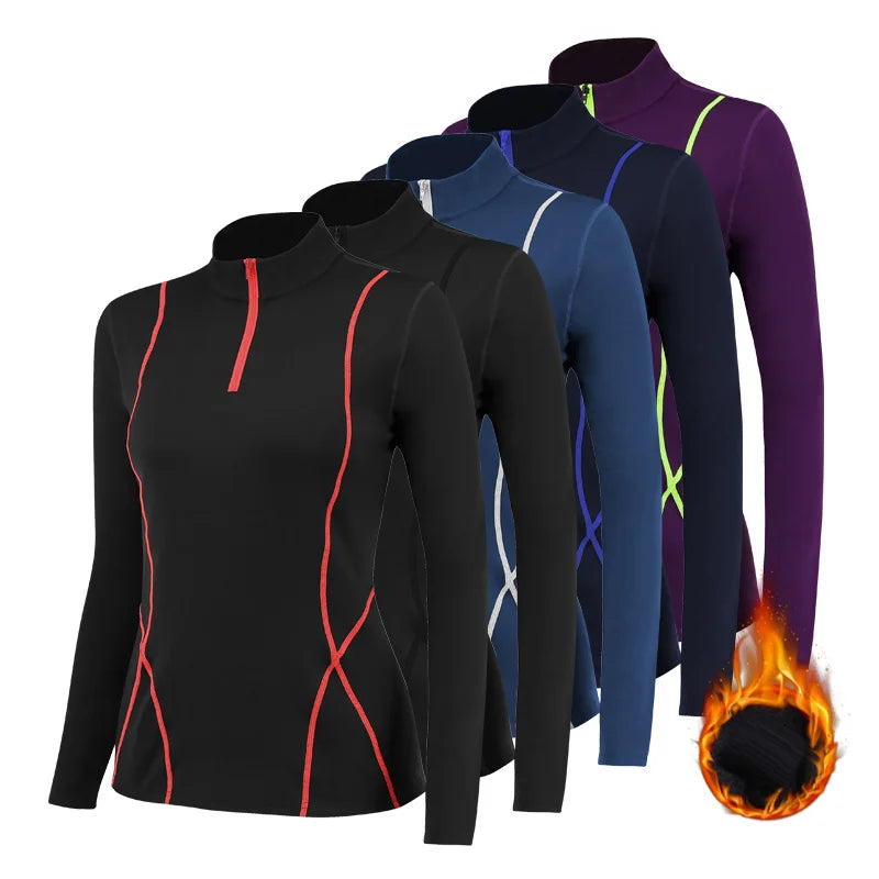 Winter Yoga Suit Stretch Set Gym Workout Shirt Leggings Sportswear - GilloServ
