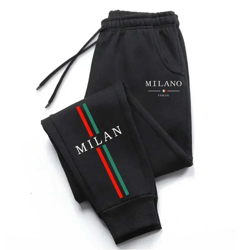 Hot Sale Milan City Printed Jogger Pants// High Quality Men's Autumn Winter Casual Sports Sweatpants Outdoor Running Wear - GilloServ