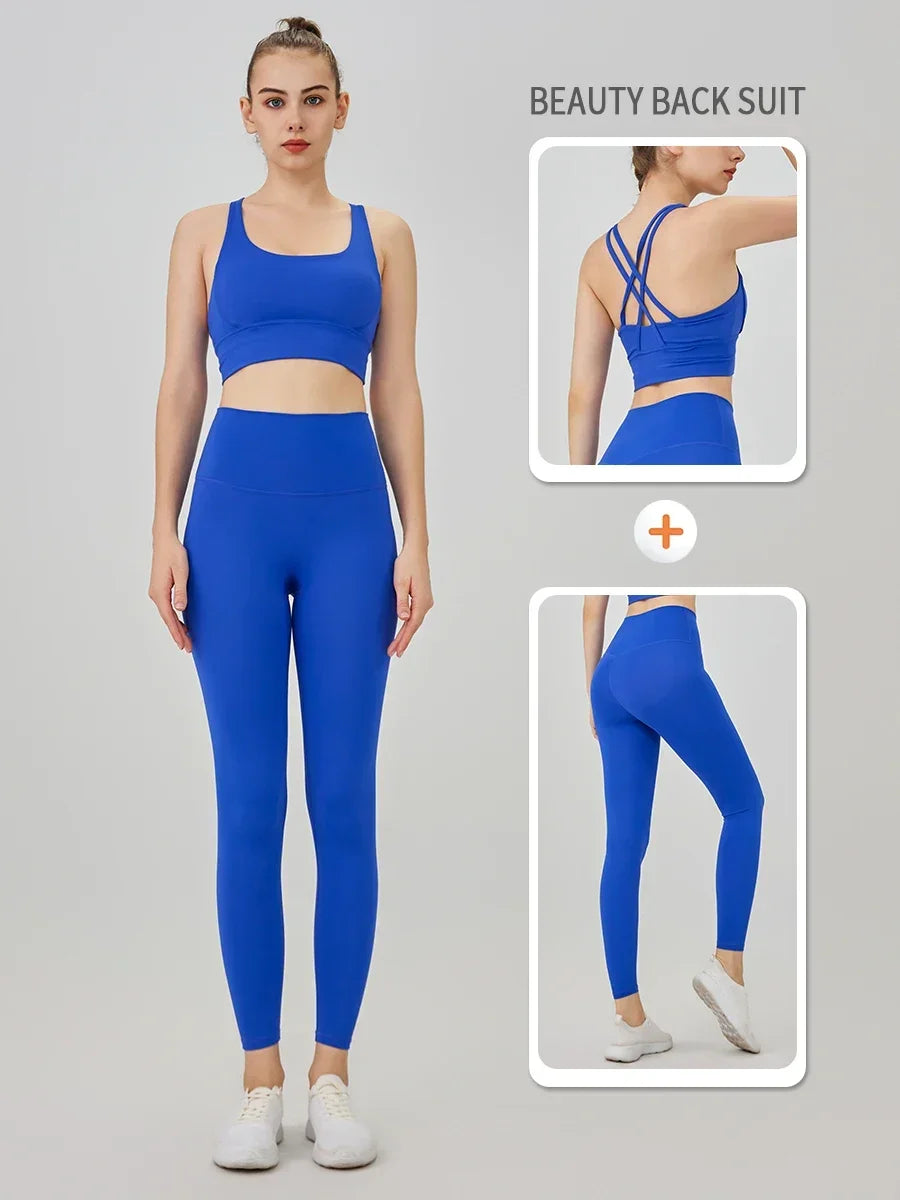 Yoga Clothes Women's Tracksuit Athletic Wear Pilates Fitness Suit - GilloServ