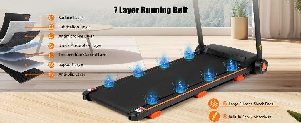 Brand New Home Treadmill, 2.5HP Silent Folding Treadmill With Heart Rate Sensor, Weighing 300 Pounds, Banned Platform Temu - GilloServ