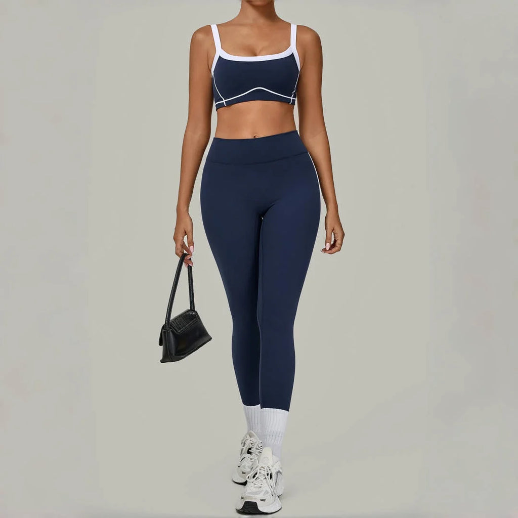 Yoga Suit Sports Fitness High Waist Peach// Hip Tight  Clothes Gym Leggings Set - GilloServ