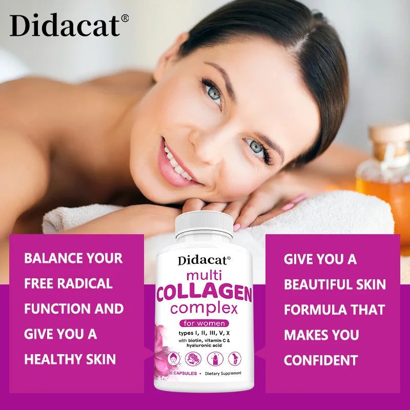 Collagen Complex - Biotin, Vitamin C, Hyaluronic Acid for Skin, Nails, Hair, Joints - GilloServ