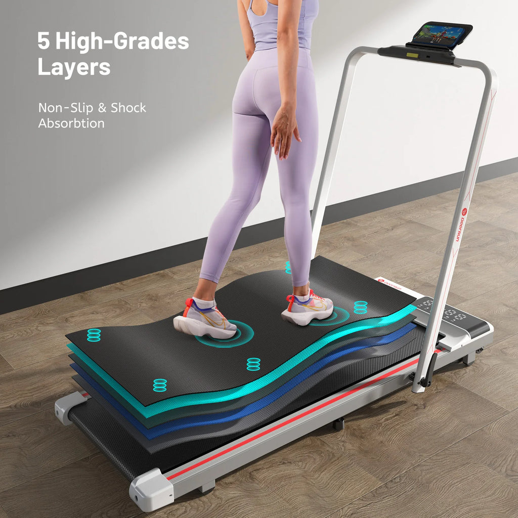 Treadmills for Home Foldable,Folding Walkingpad Treadmill MAX 300lbs APP Remote Control,Running Machine with Safety Handrail - GilloServ