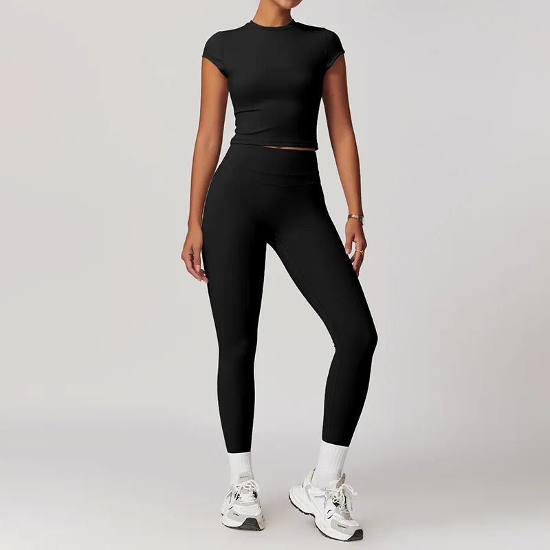 Yoga Sets Sports 2 Piece Women Plus Size Gym Clothes Seamless Fitness - GilloServ