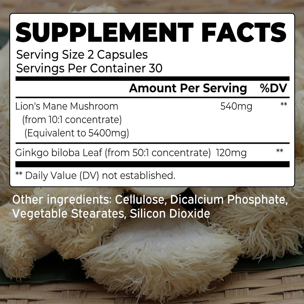 Mane Mushroom Enhance Brain Function, Improve Memory & Cognition, Improve Mood - GilloServ