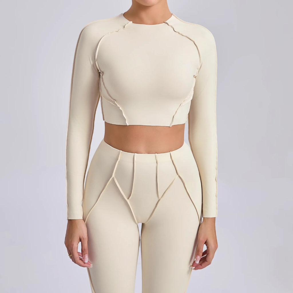 New Yoga Set Women Tracksuit Workout Legging Athletic Suit Long Sleeve - GilloServ