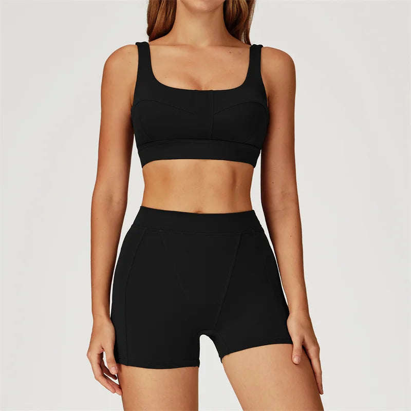 Yoga Shorts Sets Women's Tracksuit Sports Bras Fitness Sportswear - GilloServ