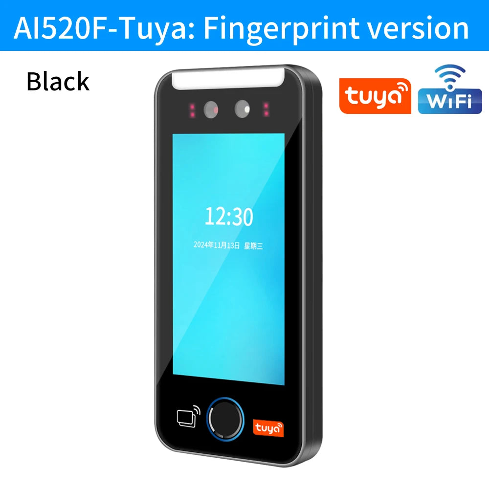 5 inch Touch Screen Server WIFI Tuya Face Recognition Fingerprint Access Control With RFID Reader Face Time Attendance Machine - GilloServ