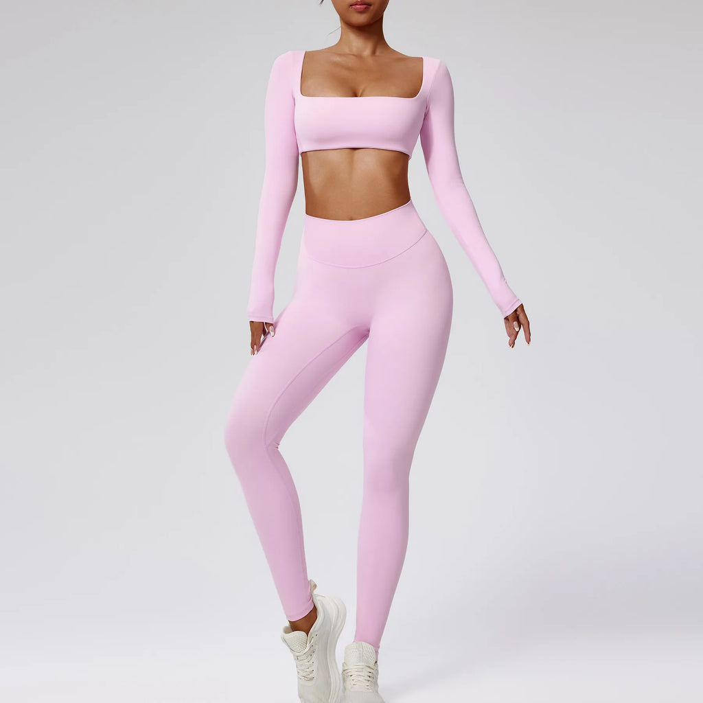 Yoga Suit Tight Yoga Suit Seamless High-Waist Quick-Drying Running Sports - GilloServ
