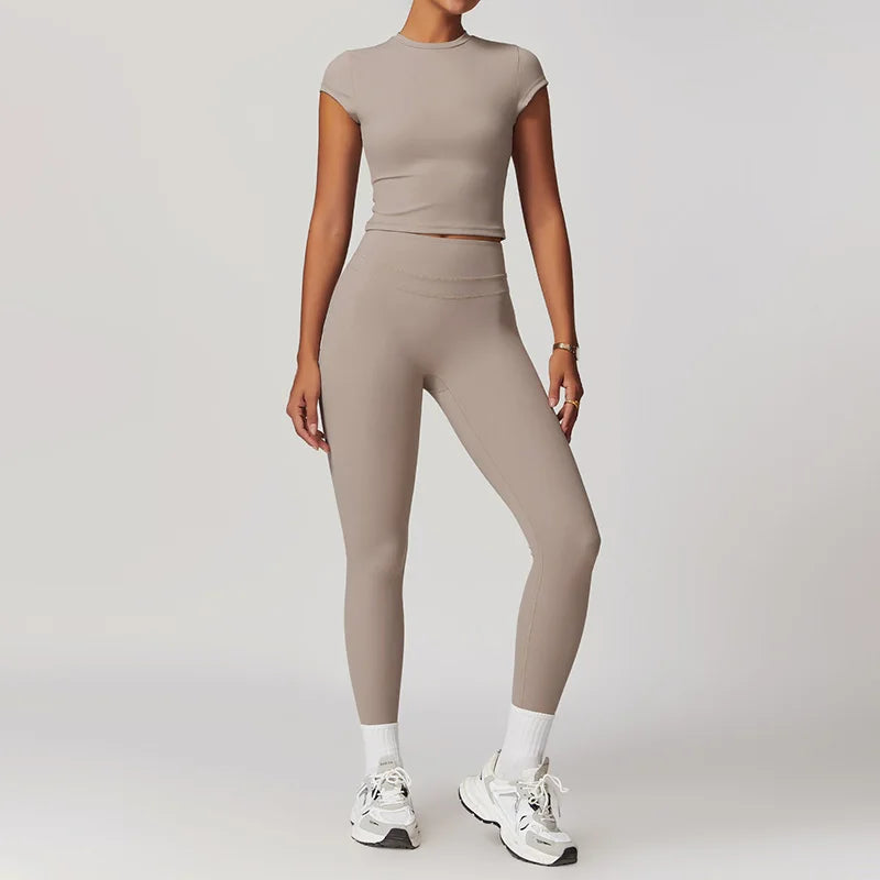 Yoga Sets Sports 2 Piece Women Plus Size Gym Clothes Seamless Fitness - GilloServ