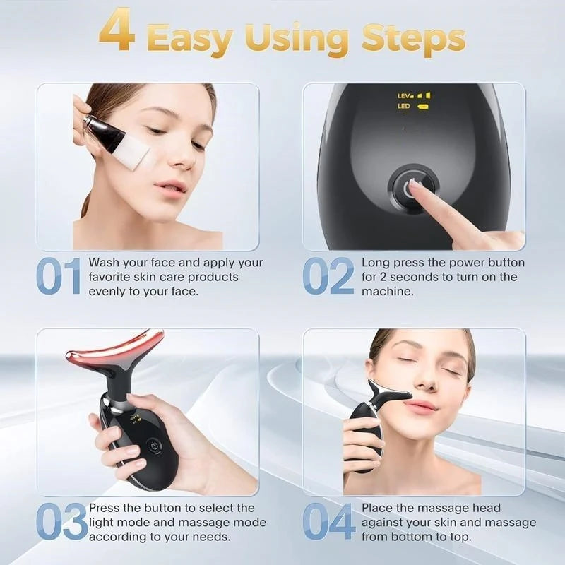 Quality Vibrating Neck/ Beauty /face Skin Toner/Massager device,1 Piece set with Portable USB Charging - GilloServ