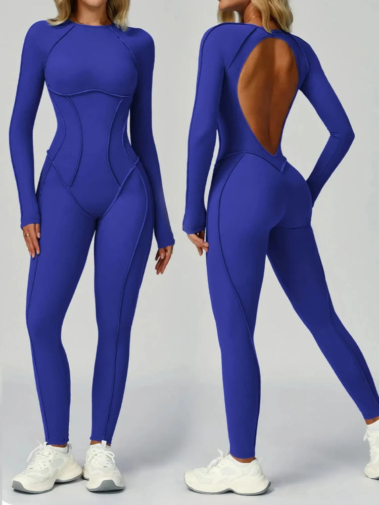 Women Yoga Suit Beautiful Back Hollow Out One Piece Sport Fitness Clothing Cotton Comfortable Activewear Stretchy Gym - GilloServ