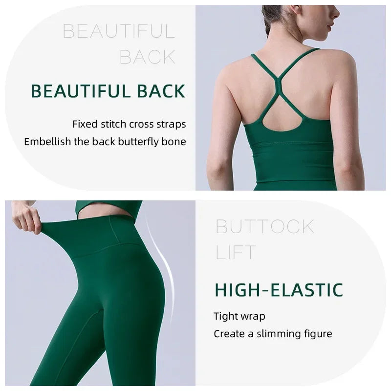 2 Piece Yoga Clothes Tracksuit Athletic Wear Pilates - GilloServ