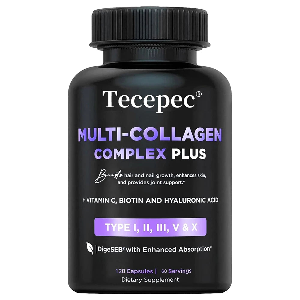 Multi-Collagen Supplement 120 Capsules//for Skin//Hair//Nailnes//Tendons//& Gut Health - GilloServ