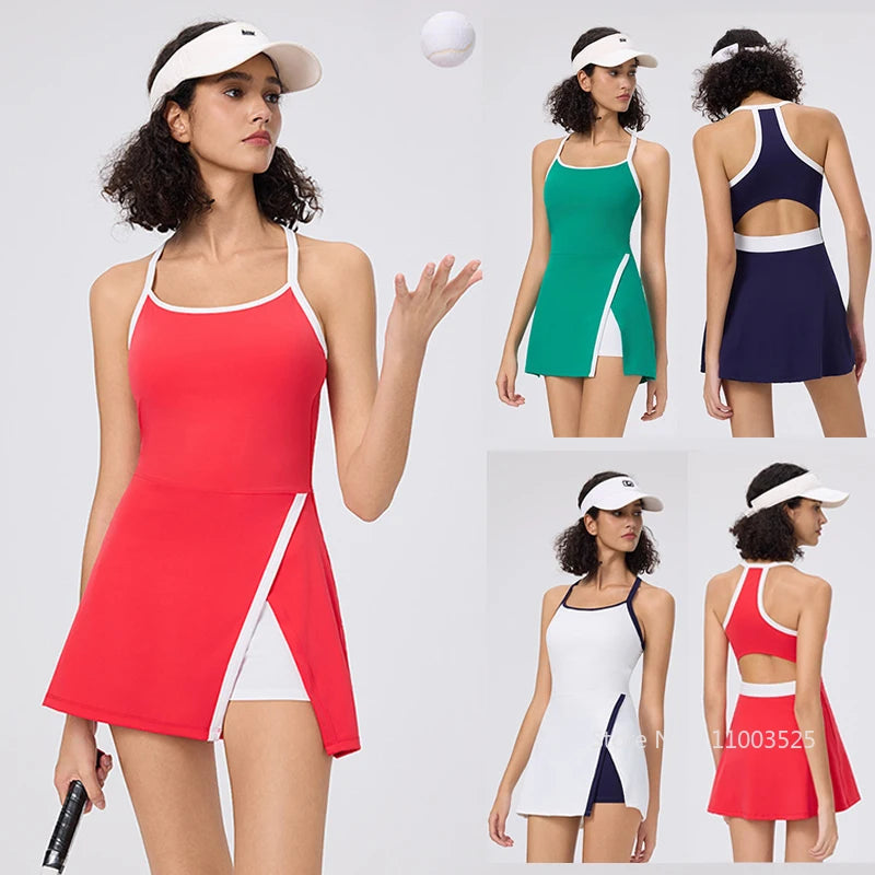 Backless Hollow Sports Dress Women Sleeveless Sling Yoga - GilloServ