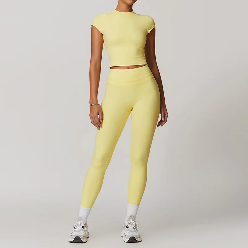 Yoga Sets Sports 2 Piece Women Plus Size Gym Clothes Seamless Fitness - GilloServ
