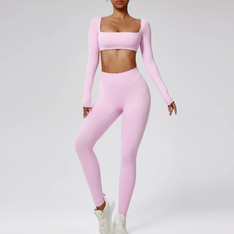 Yoga Suit Tight Yoga Suit Seamless High-Waist Quick-Drying Running Sports - GilloServ