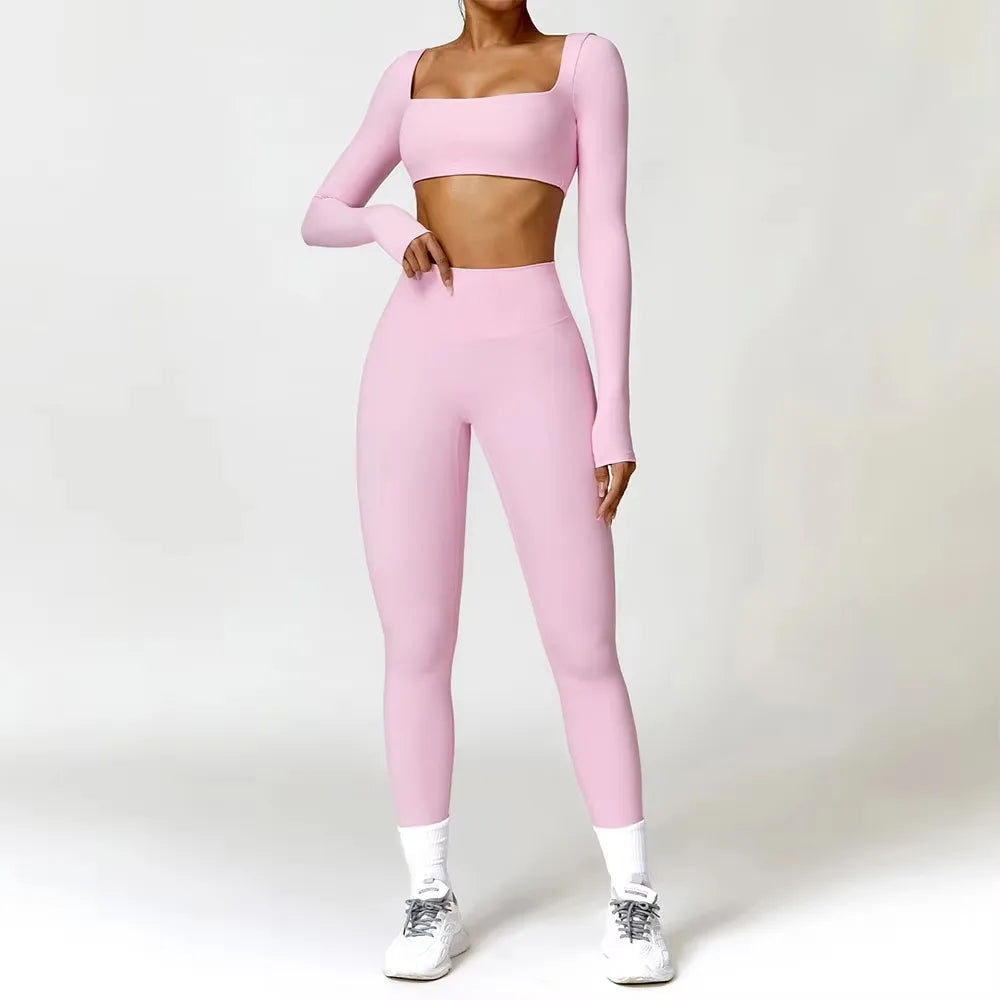 Yoga Set 2PCS Sportswear Workout Clothes Athletic Gym Wear - GilloServ