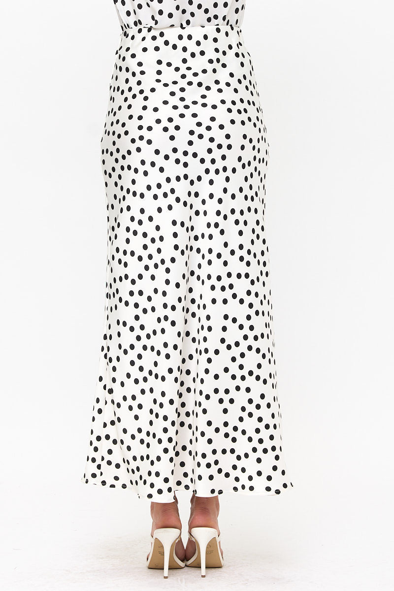 Polka Dot Satin Maxi Skirt-3