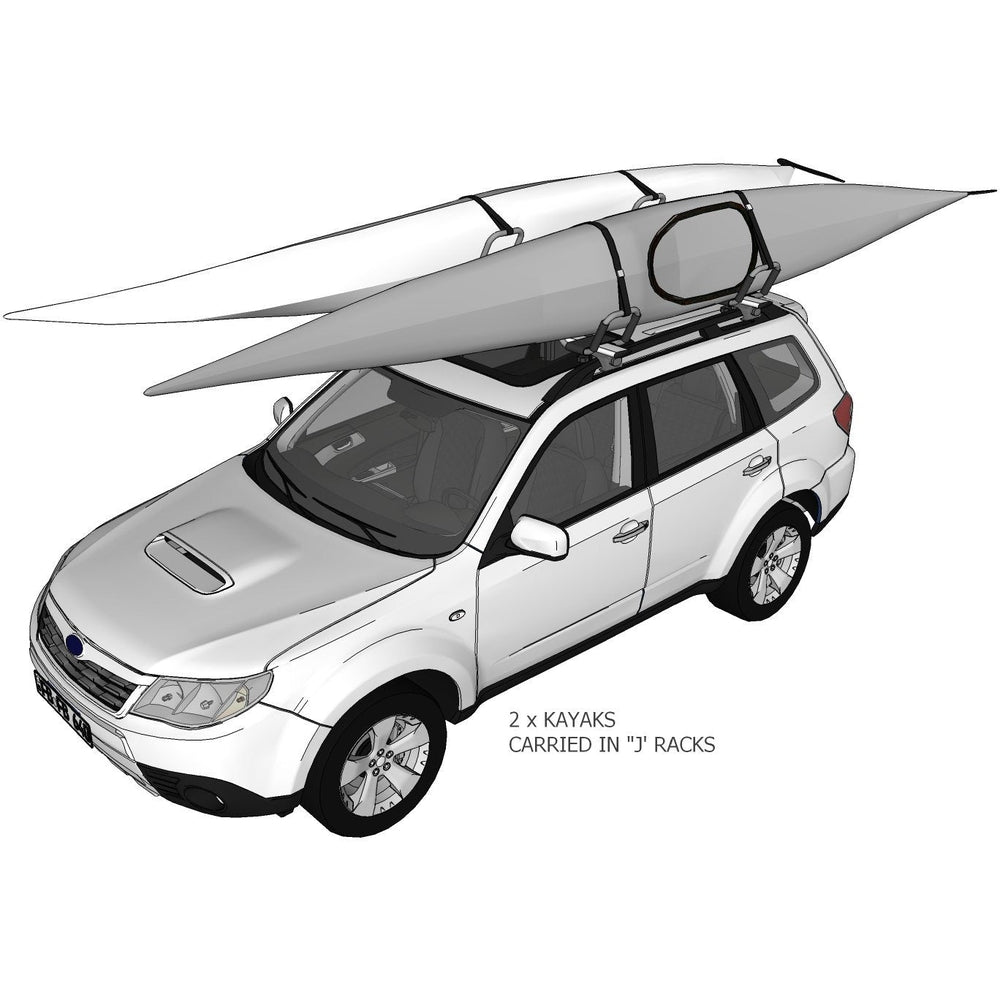 DORSAL Kayak Rack Set 2Pcs J-Bar Rack for Canoe SUP Board Boat On Roof Top Mount Crossbars - GilloServ