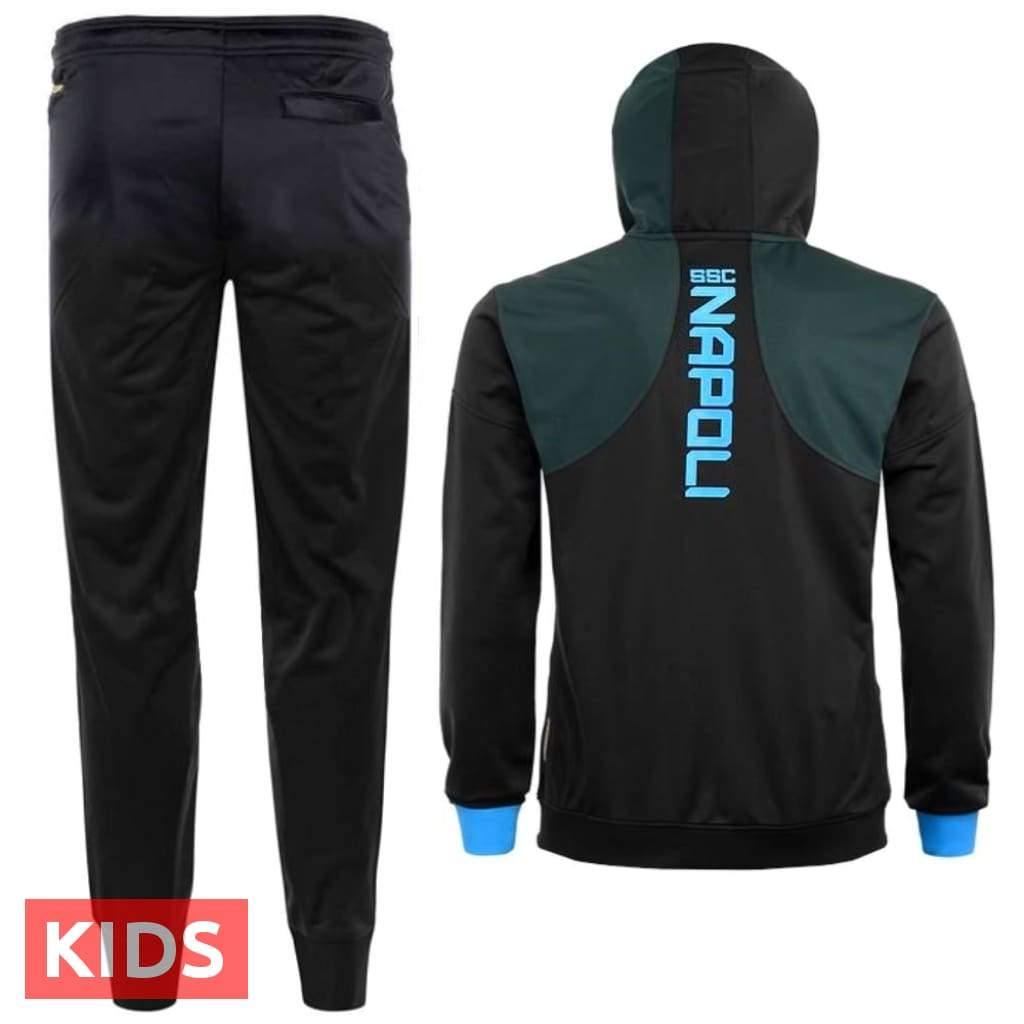 Kids - SSC Napoli dark blue hooded presentation soccer tracksuit - GilloServ