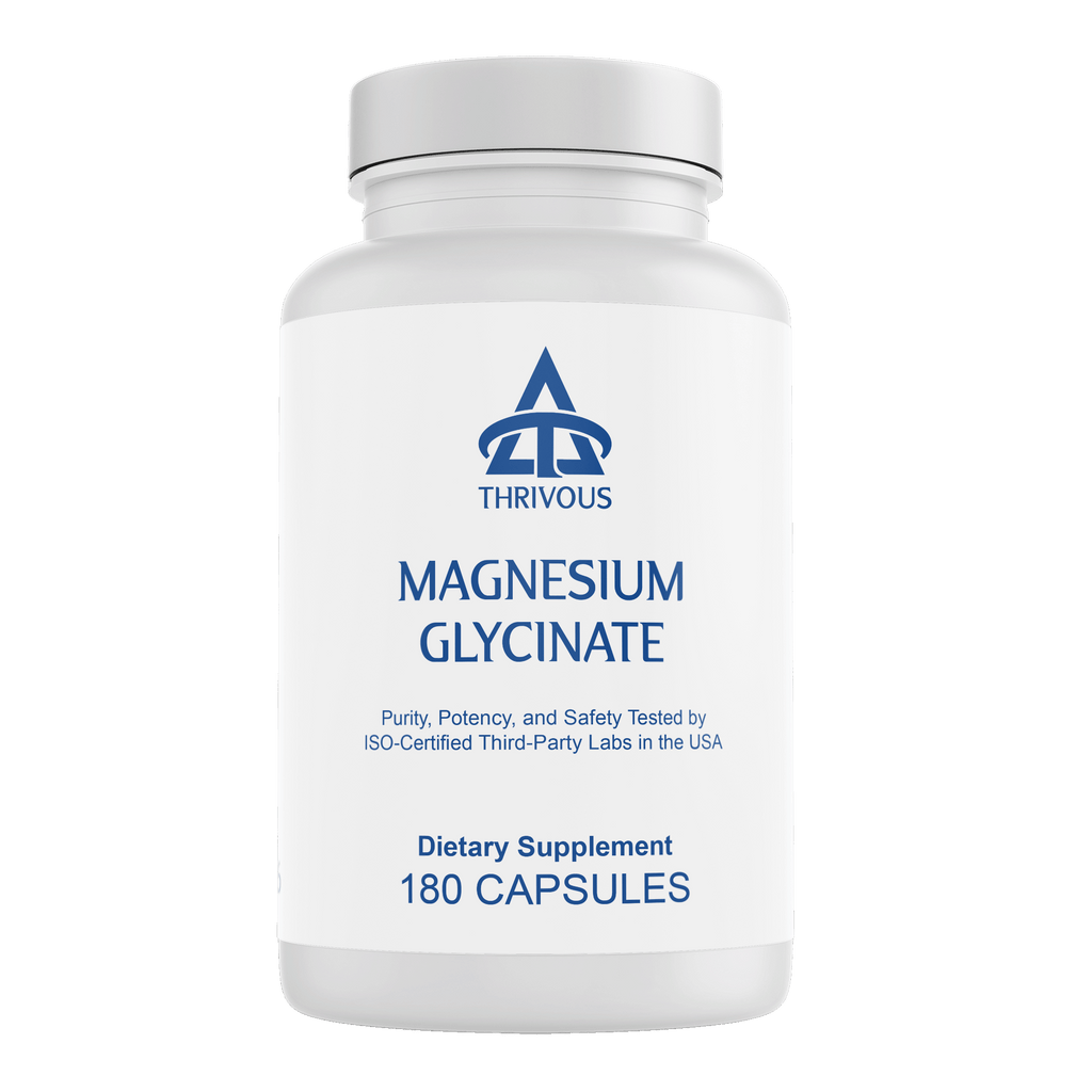 Thrivous Magnesium Glycinate 150 Mg Per Capsule 180 Count ISO Certified USA