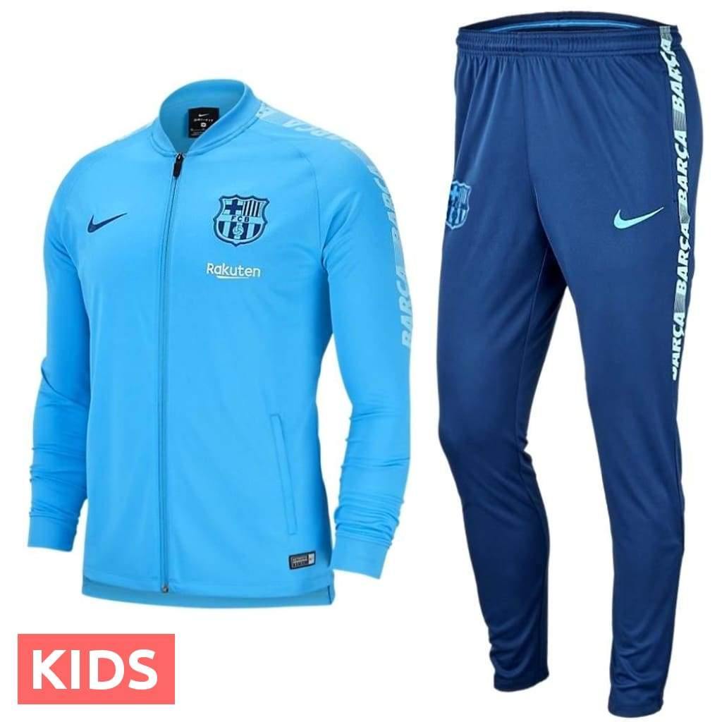 Kids - FC Barcelona soccer presentation Tracksuit light Blue - GilloServ