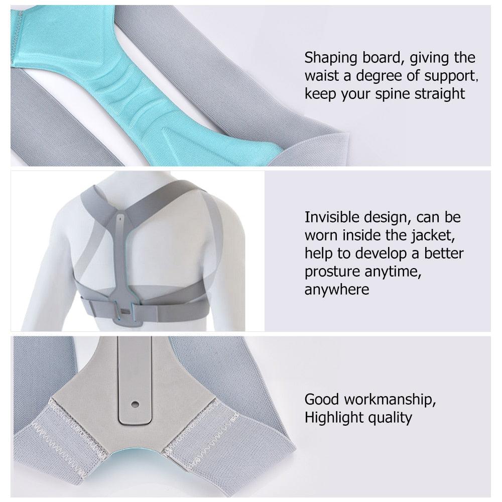 Silver Adjustable Back Posture Corrector Back Pain Relief Belt - GilloServ