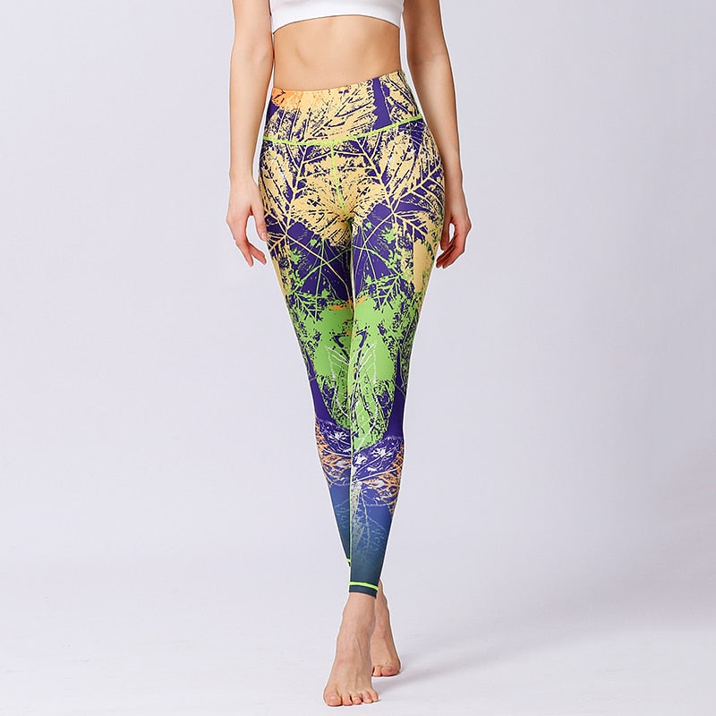 Women Yoga Pants Workout Leggings Fitness Sport Print Athletic Pants - GilloServ